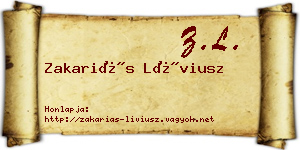 Zakariás Líviusz névjegykártya